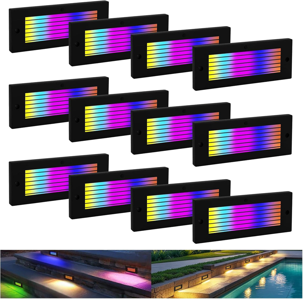 outdoor stair lights with color changing for surface shown in use