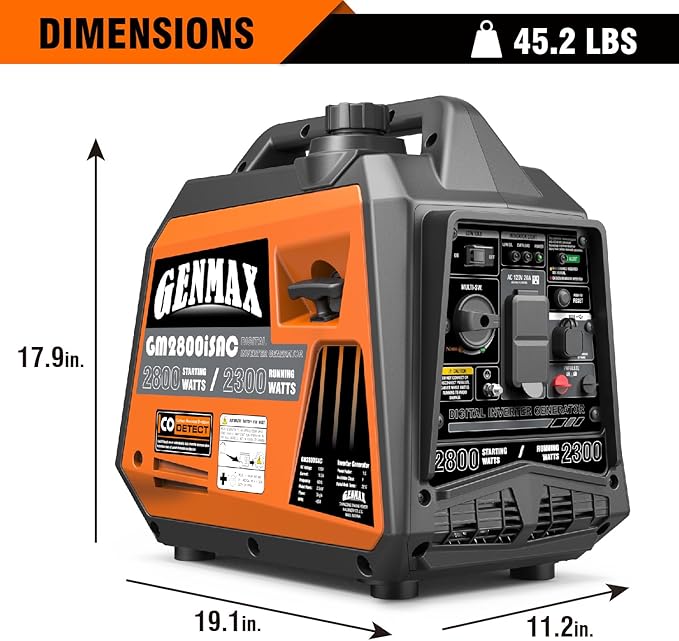 GENMAX Generator，EPA Compliant, Eco-Mode Feature, Ultra Lightweight