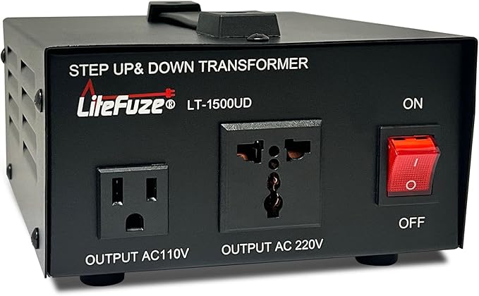 LiteFuze 1500 Watt Voltage Converter Transformer Step Up/Down - 110v to 220v /