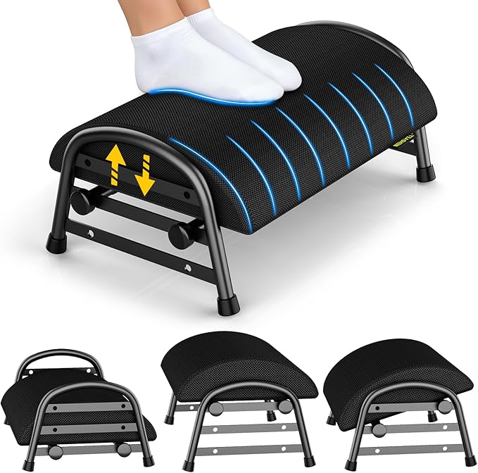 YEASHEIN Adjustable Foot Rest for Under Desk at Work, Ergonomic Under Desk