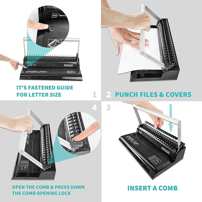 Binditek Binding Machine, 145 Sheets, Comb Binder Machines