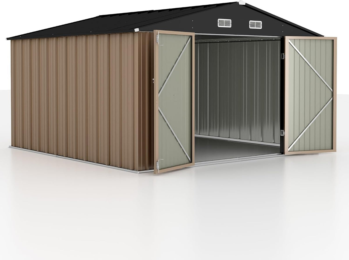 gunji 10 x 10 ft shed outdoor storage shown in use