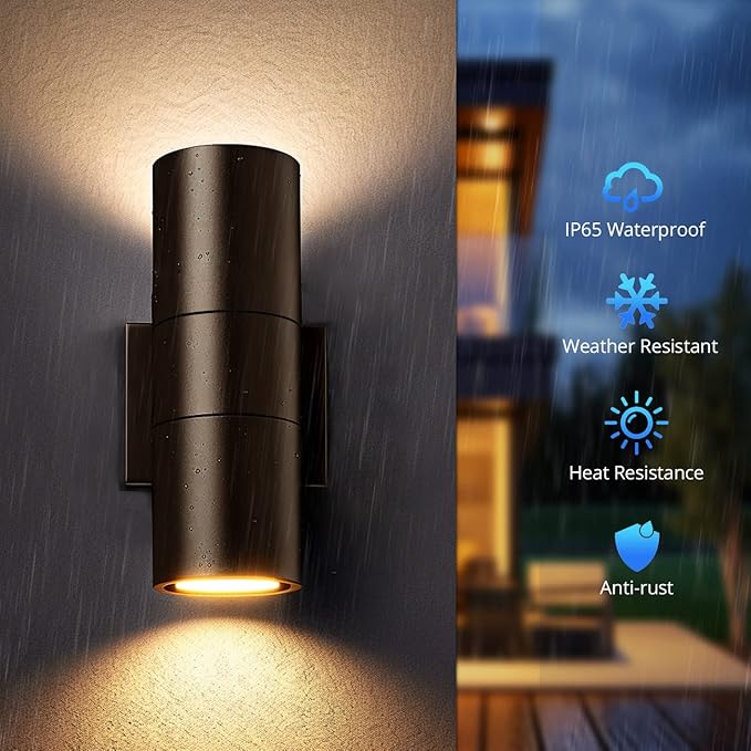 wowlite Modern Outdoor Wall Light (2 Pack)