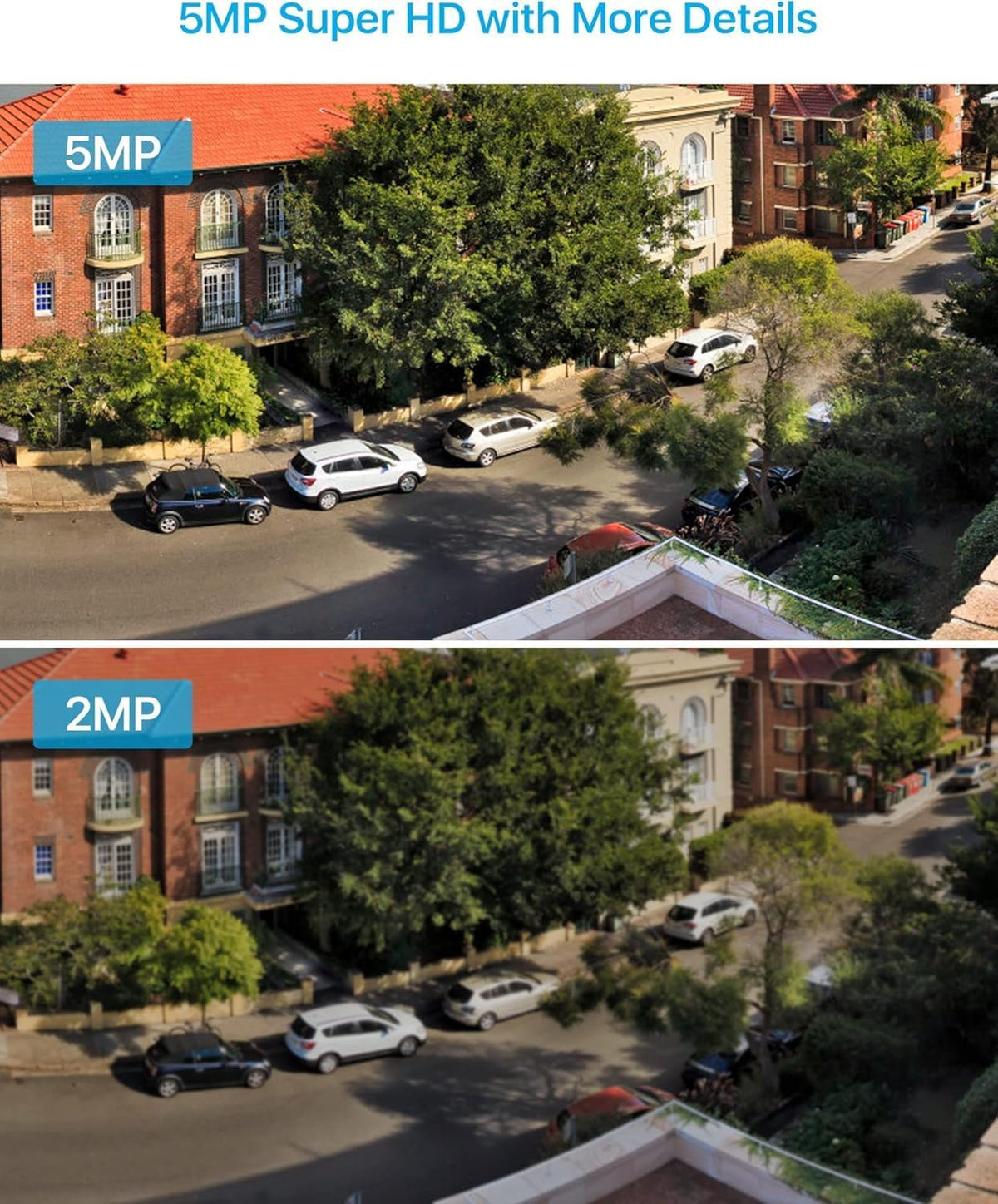zosi 2-pack 5mp add-on poe security camera with, side view