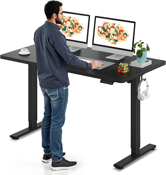 SANODESK Electric Standing Desk 55 x 28 Inches Whole-Piece Desktop Height