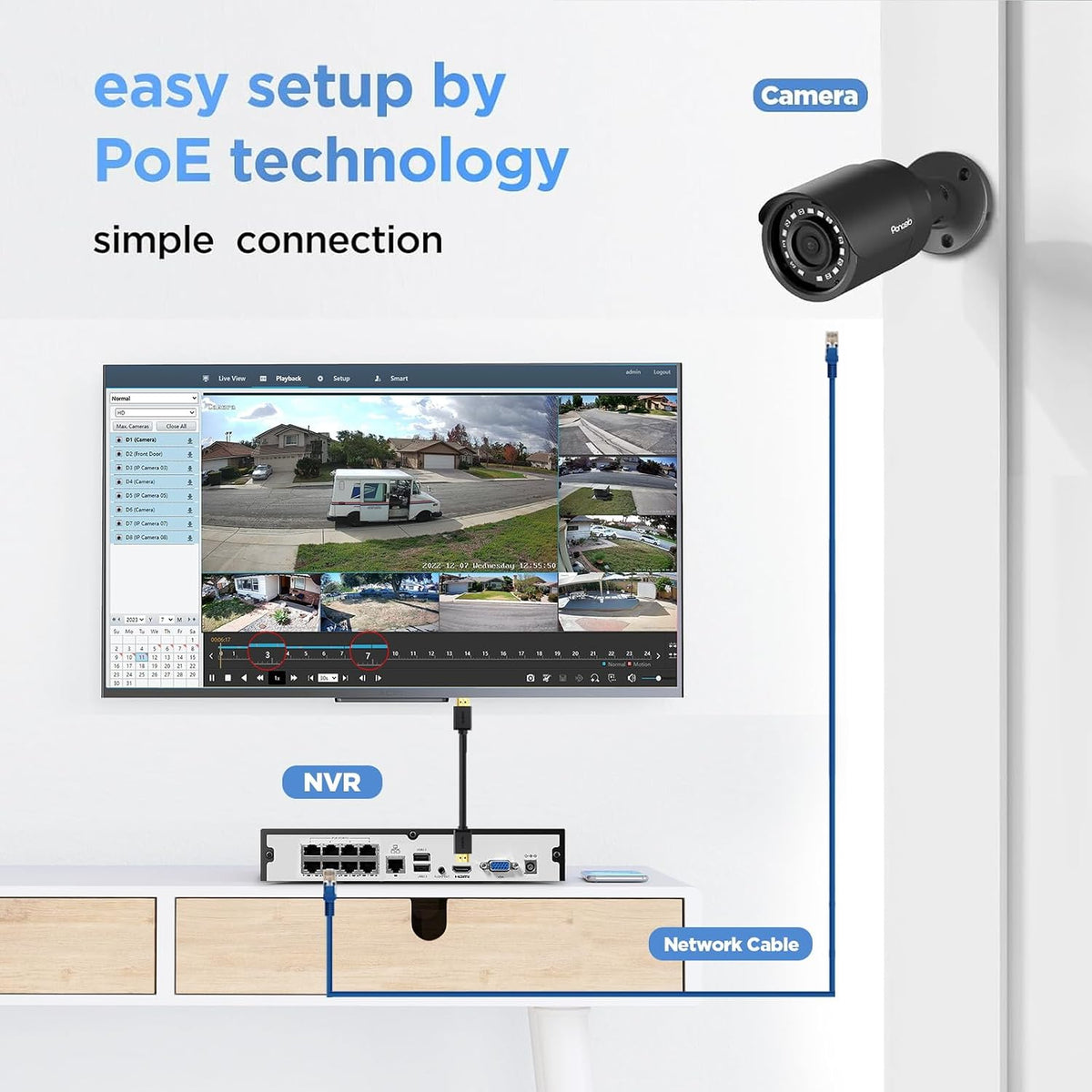 4k security camera system poe 8ch with 2tb shown in use