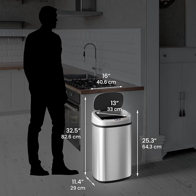 iTouchless 13 Gallon Sensor Kitchen Trash Can