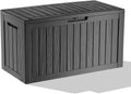 EasyUp 85 Gallon Deck Box Small Deck Box for Indoor and Outdoor,Waterproof Storage Boxs for Patio Furniture,Garden Tools,Cushions, Lockable and UV Resistant,Easy to Install(Black)