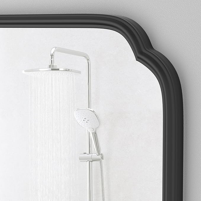 Black Bathroom Vanity Mirrors for Over Sink 24" x 36" Modern Rounded Corner