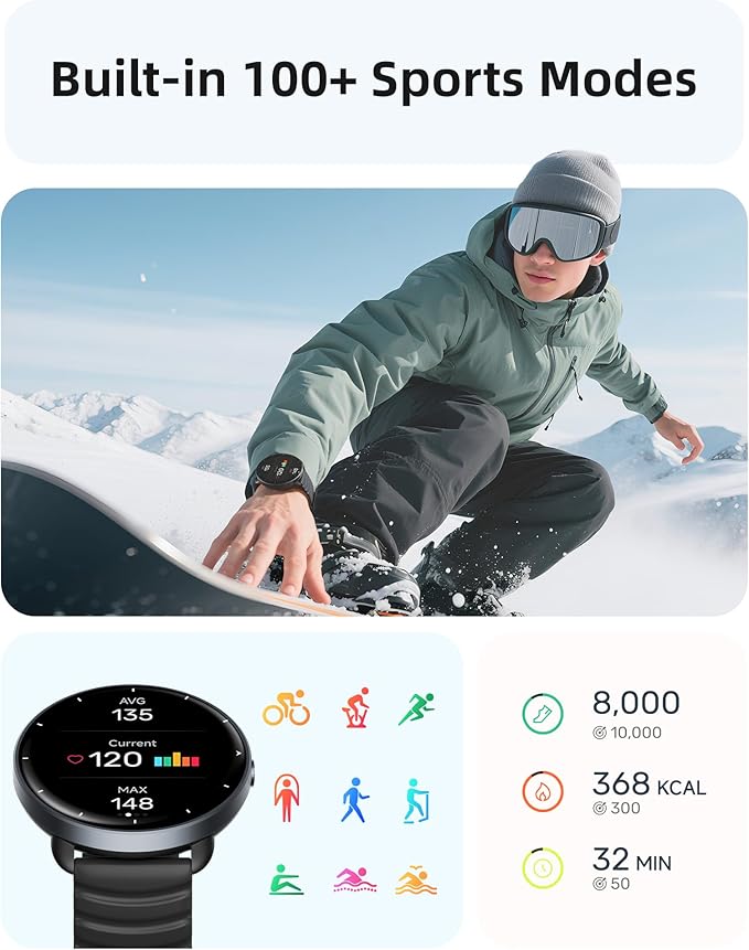 Parsonver Smart Watch for Swimming, 5ATM Waterproof Watch for Pool & Open Water