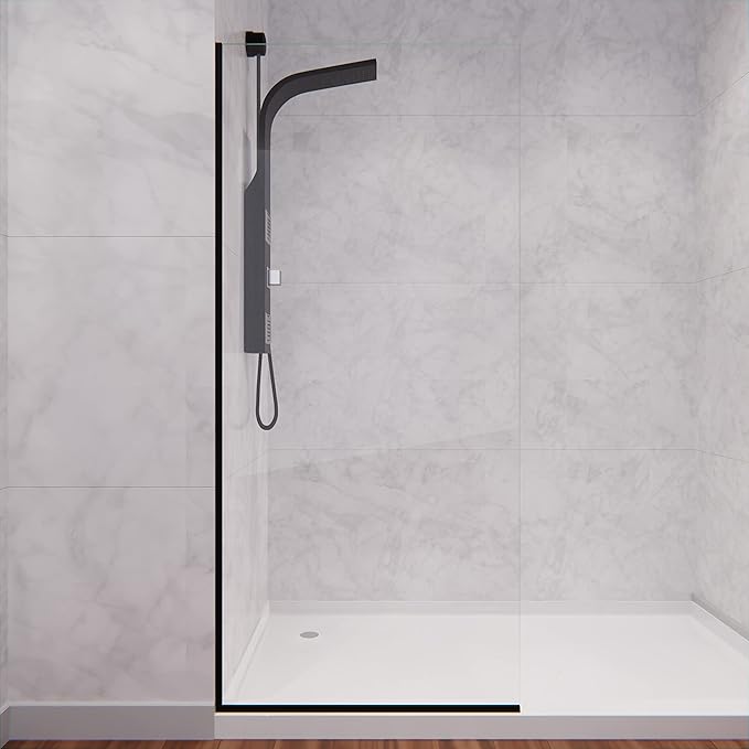 ANZZI 74 X 34 Inch Frameless Fixed Glass Shower Screen Shower Door in Matte