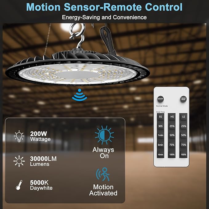 Lightdot Smart 200W UFO LED High Bay Light 30000LM Warehouse Lighting (4Pack)