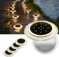 SHONE SHONELIGHTING Solar Ground Lights, 48 LEDs Deck Disc, Warm White, 6Pk