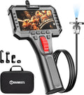Two-Way Articulating Borescope Camera with Light, 0.25in Slim Probe, Industrial Endoscope Inspection Camera with Light, 5.3FT Flexible Snake Scope for Automotive, HVAC and Aircraft Mechanics