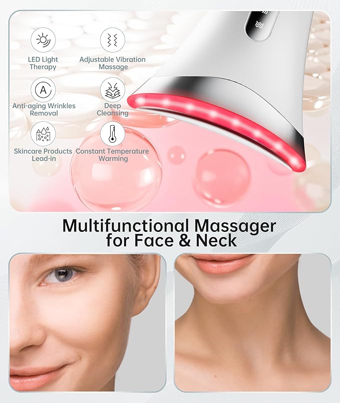 Dopsikn Red Light Therapy for Face and Neck, 7 Color Facial Massager