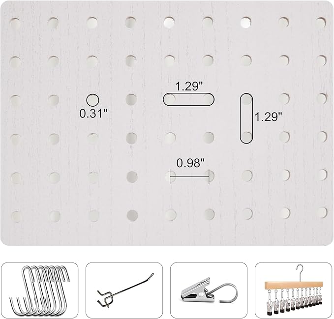 Room Divider Freestanding Folding Pegboard Privacy Screen 4-Panel Display Stand