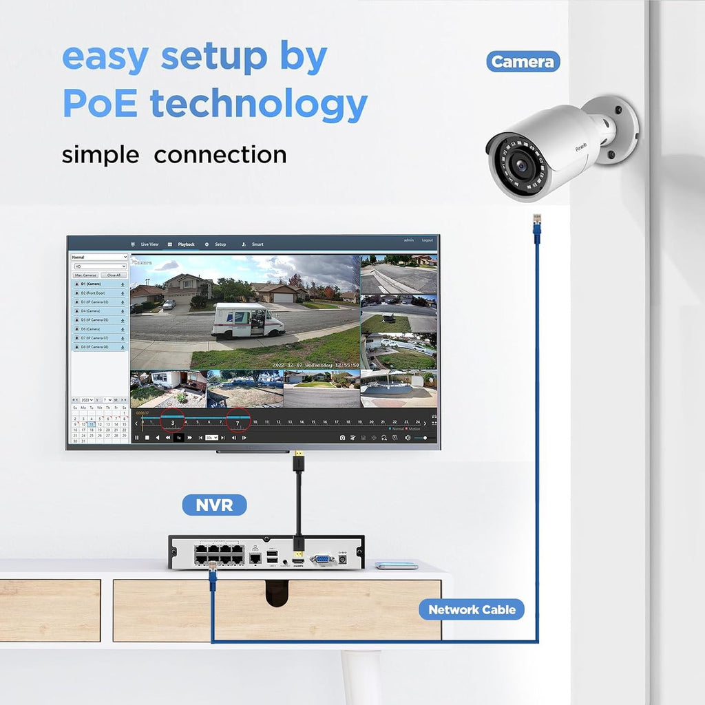 4k poe security camera system 8ch with 2tb shown in use