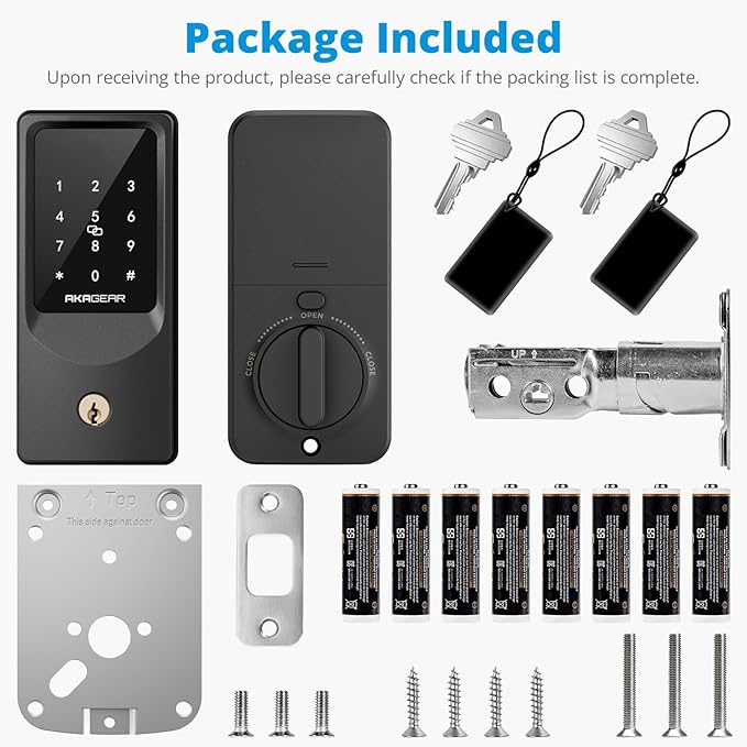 AkaGear WiFi Smart Lock Keyless Entry Door Lock