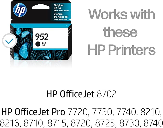 HP 952 Black Ink Cartridge Printers | Works