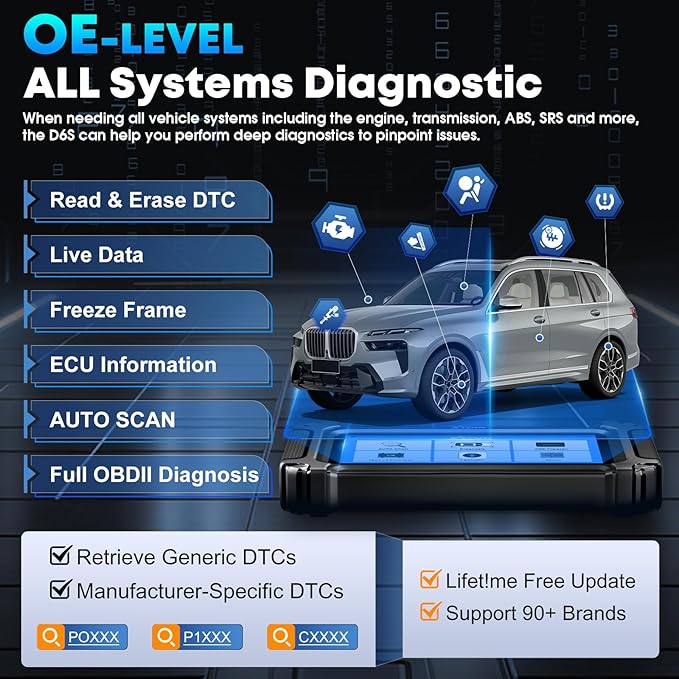 XTOOL D6 OBD2 Scanner, 2026 Full System Diagnostic Scan Tool, Free Update Car