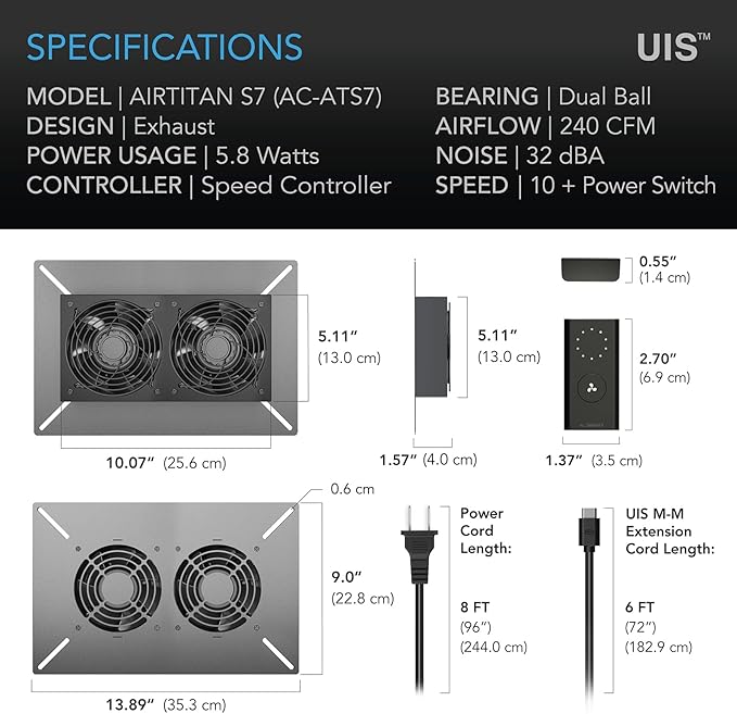 AC Infinity AIRTITAN S7, Ventilation Fan 12"