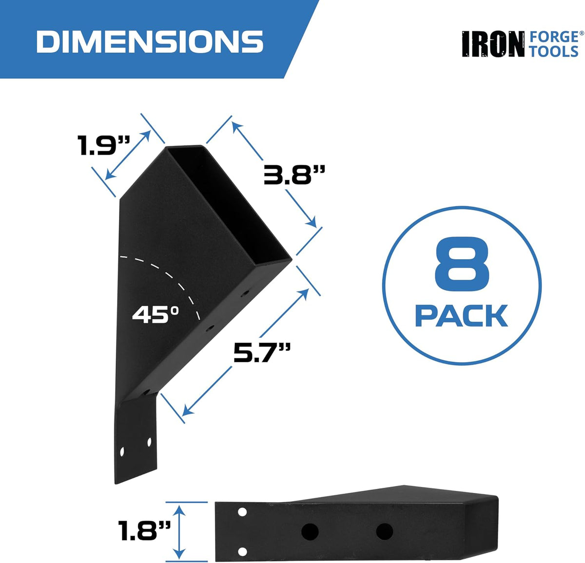 iron forge tools pergola brackets, 2x4 corner kit, close-up detail