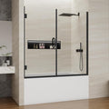 Pivot Swing Bathtub Door, Adjustable Width 60" W x 59" H Semi-Frameless Shower