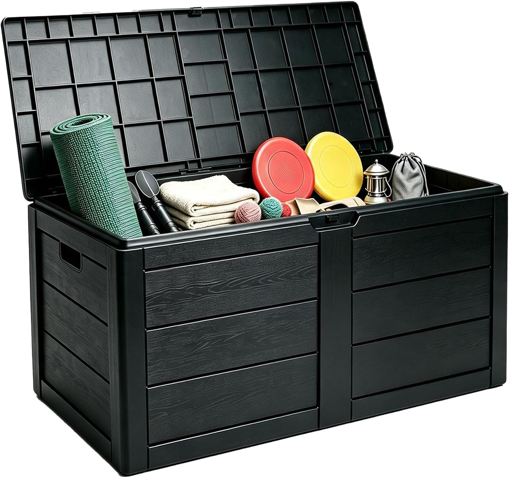 70 Gallon Deck Box, Outdoor Storage Box Waterproof, Patio Storage
