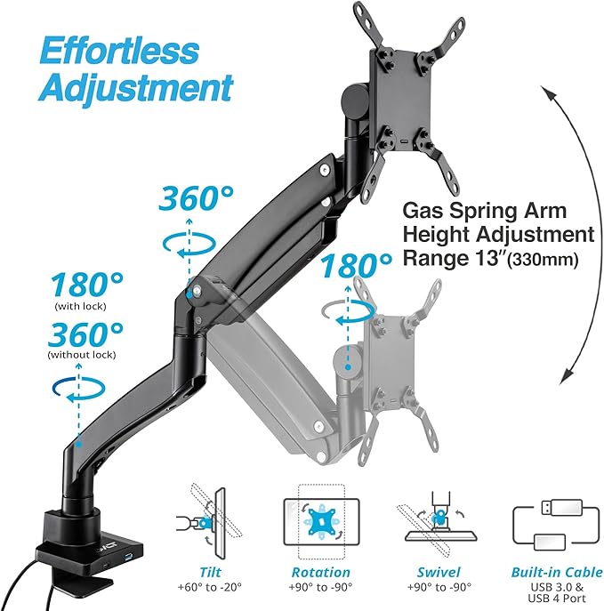 AVLT Single 17"-57" Super Ultrawide Monitor Arm