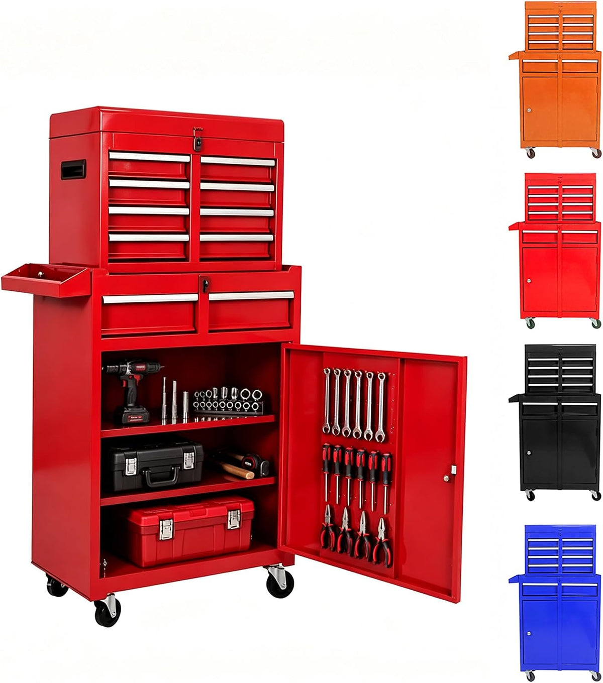 5-Drawer Tool Chest, Detachable Top Box for Garage,Red
