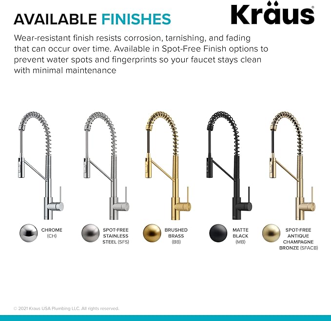 KRAUS Oletto Commercial Style Single Handle Pull Down Kitchen Faucet