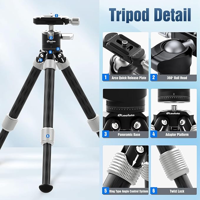 LEOFOTO Carbon Fiber Mini Table Tripod