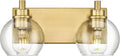 METWET Bathroom Light Fixtures, 2 Light Brushed Gold Vanity Light, Modern Wall