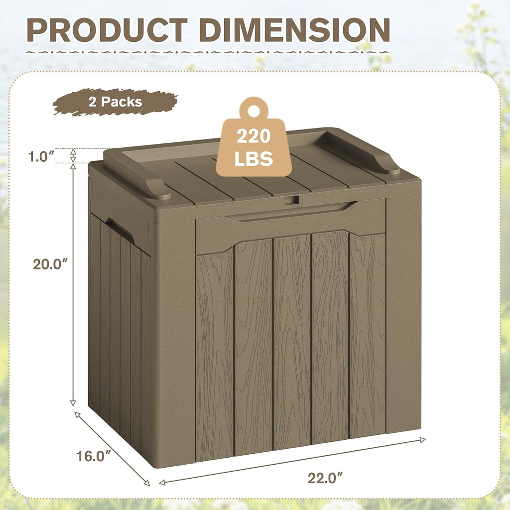jummico 31 gallon resin deck box waterproof outdoor, package contents