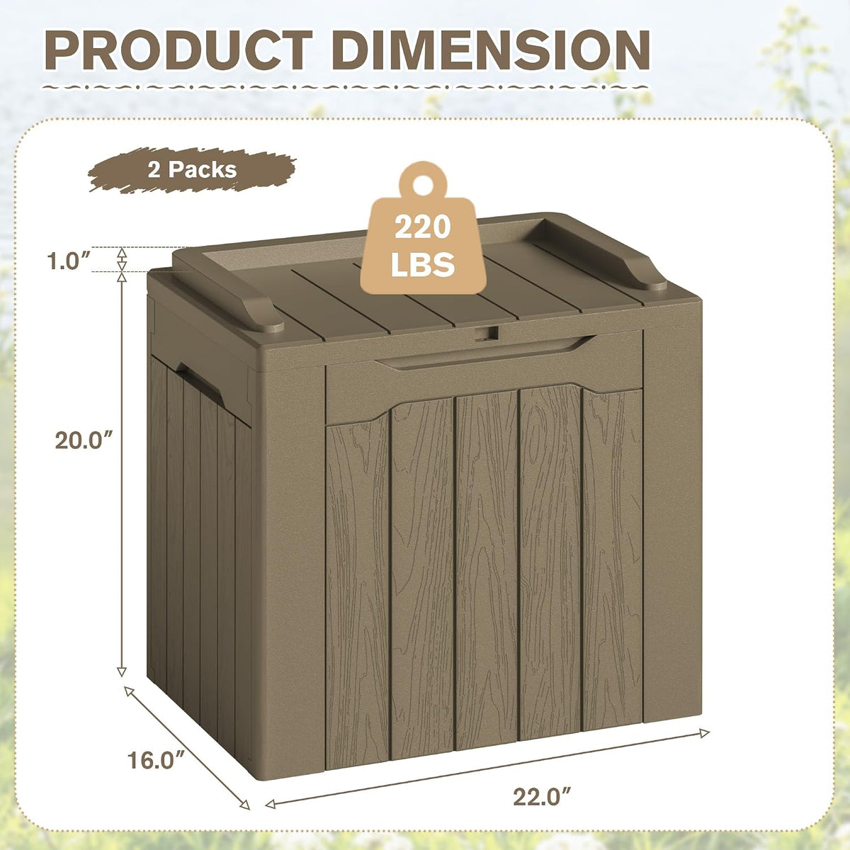 jummico 31 gallon resin deck box waterproof outdoor, package contents
