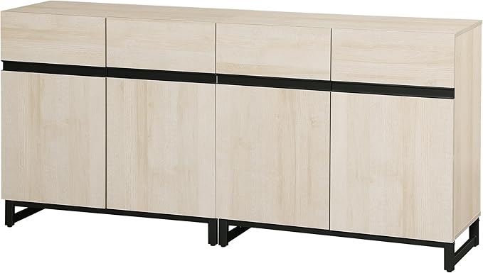 Wampat Modern TV Stand for 70 inch TVs, 2 in 1 Entertainment Center Console