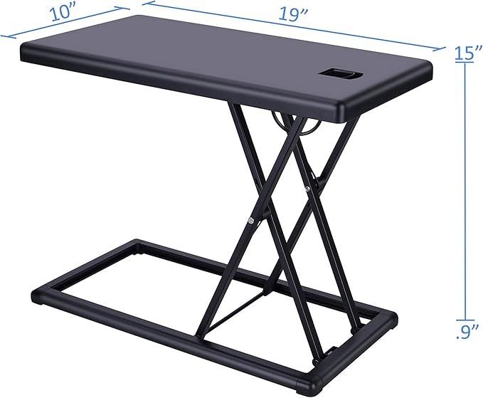 Rocelco 19" Portable Laptop Riser, Height Adjustable Travel Standing Desk
