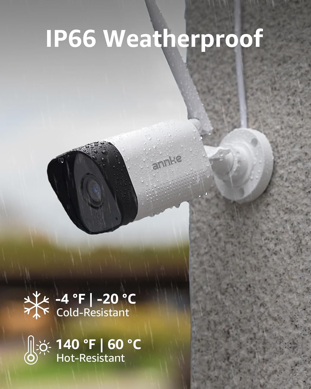 annke 2-pack 3mp bullet wireless security camera, add-on, front angle view