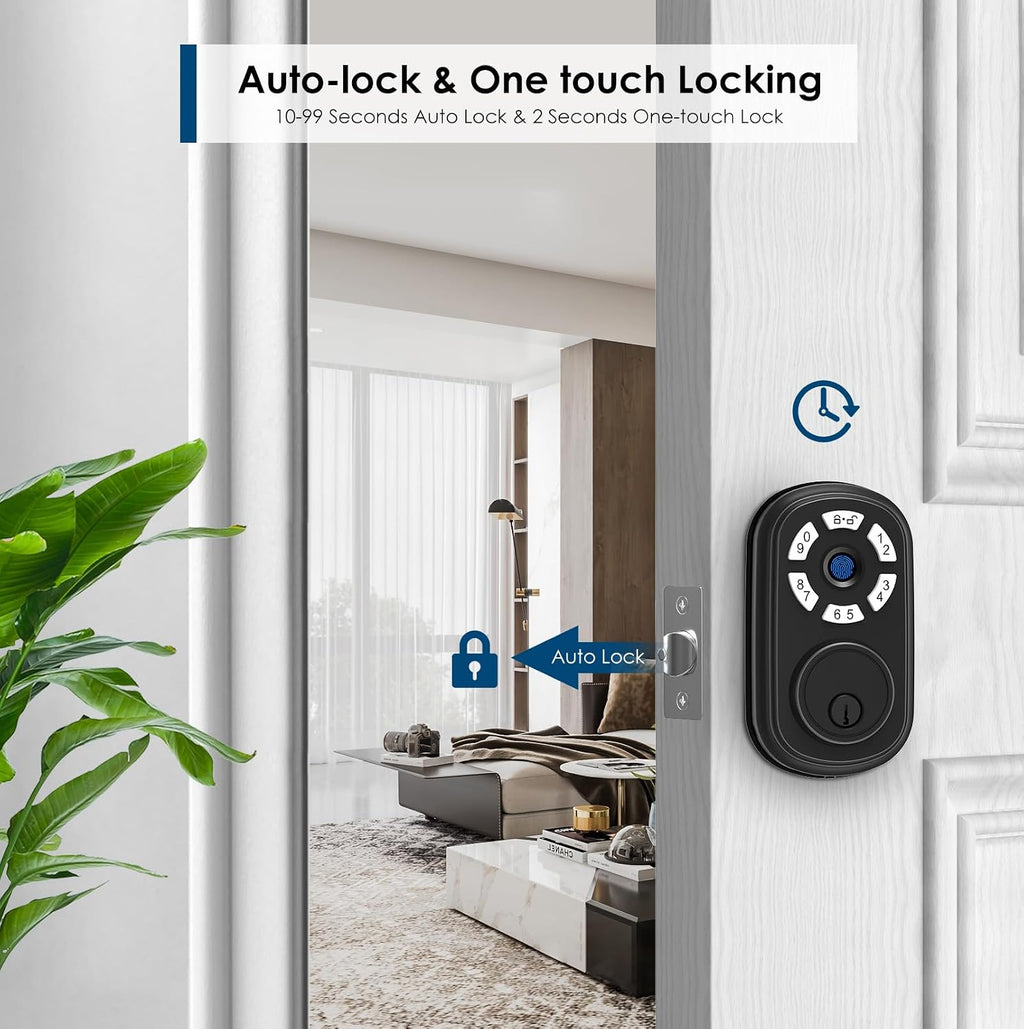 smart fingerprint door lock, keyless entry biometric deadbolt, package contents