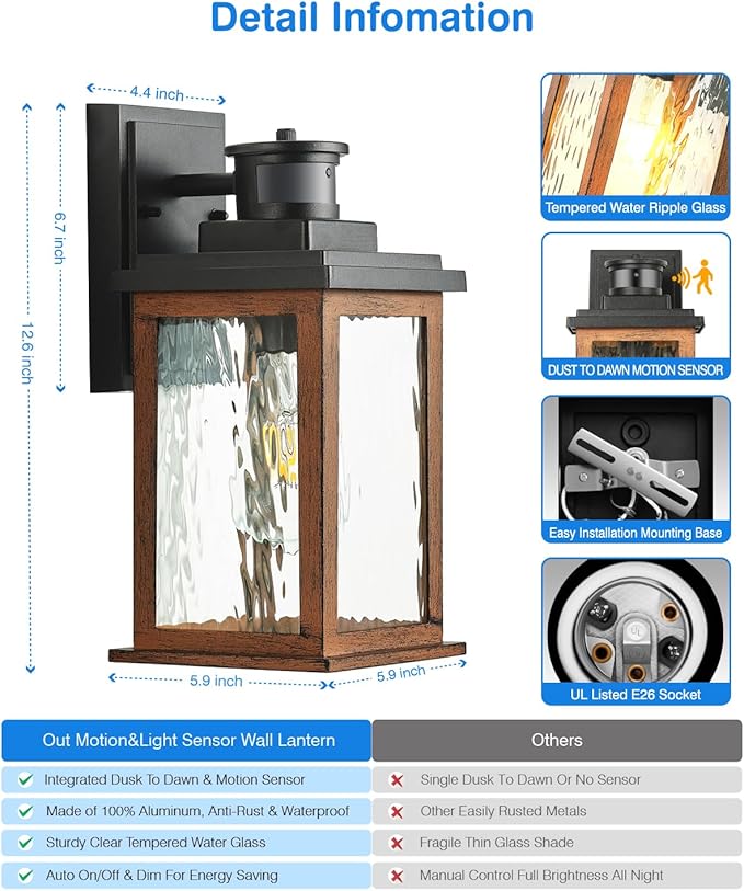 VIANIS 2 Packs Dusk to Dawn Outdoor Lighting