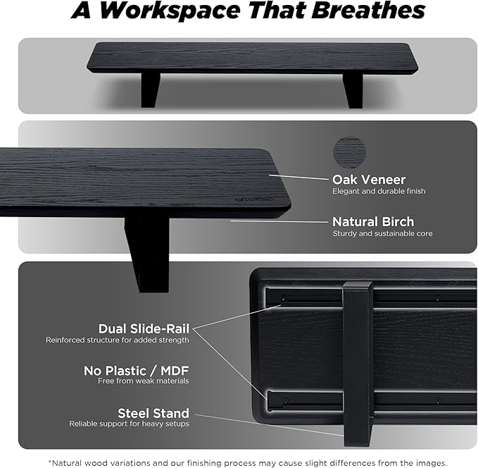 ULTRARM Moodular Wooden Monitor Stand 33.4” Desk Organizer
