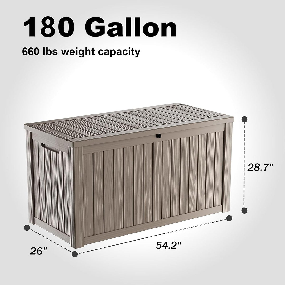 rojik outdoor storage housing deck box - waterproof shown in use