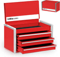 P.I.T. Mini Tool Box,3 Drawers Small Metal Toolbox for Tools Storage,Red