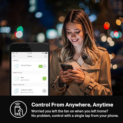 Kasa Smart Plug Mini 15A, Apple HomeKit Supported, Smart Outlet Works