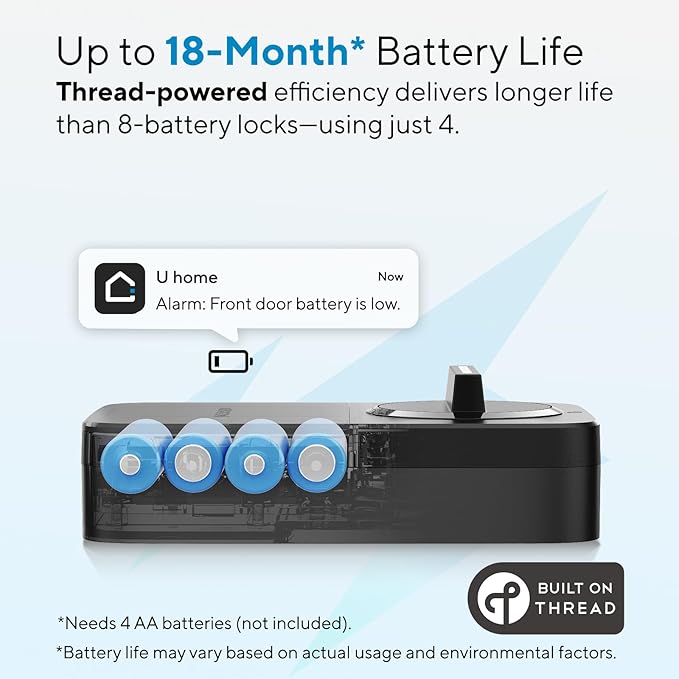 ULTRALOQ Bolt Smart Lock, Built-in Wi-Fi, Matter Over Thread, Works
