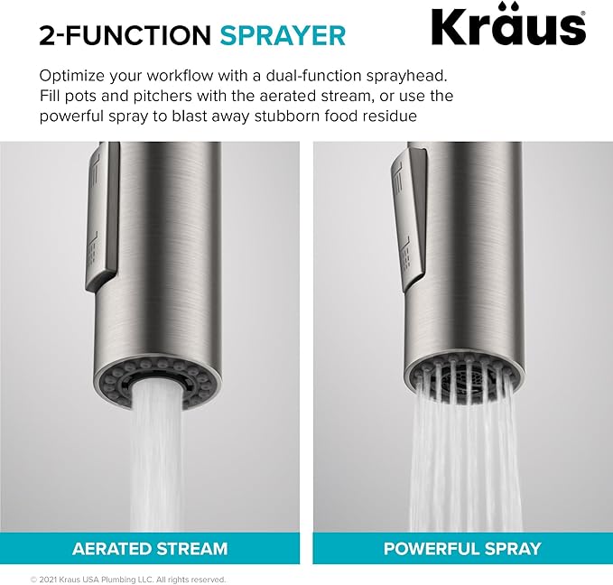 KRAUS Oletto Single Handle Pull Down Kitchen Faucet