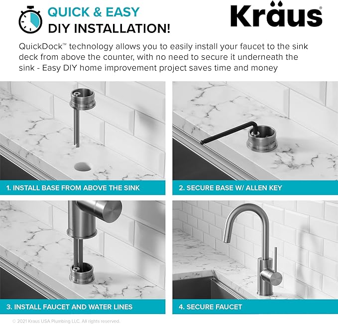 KRAUS Oletto Single Handle Kitchen Bar Faucet
