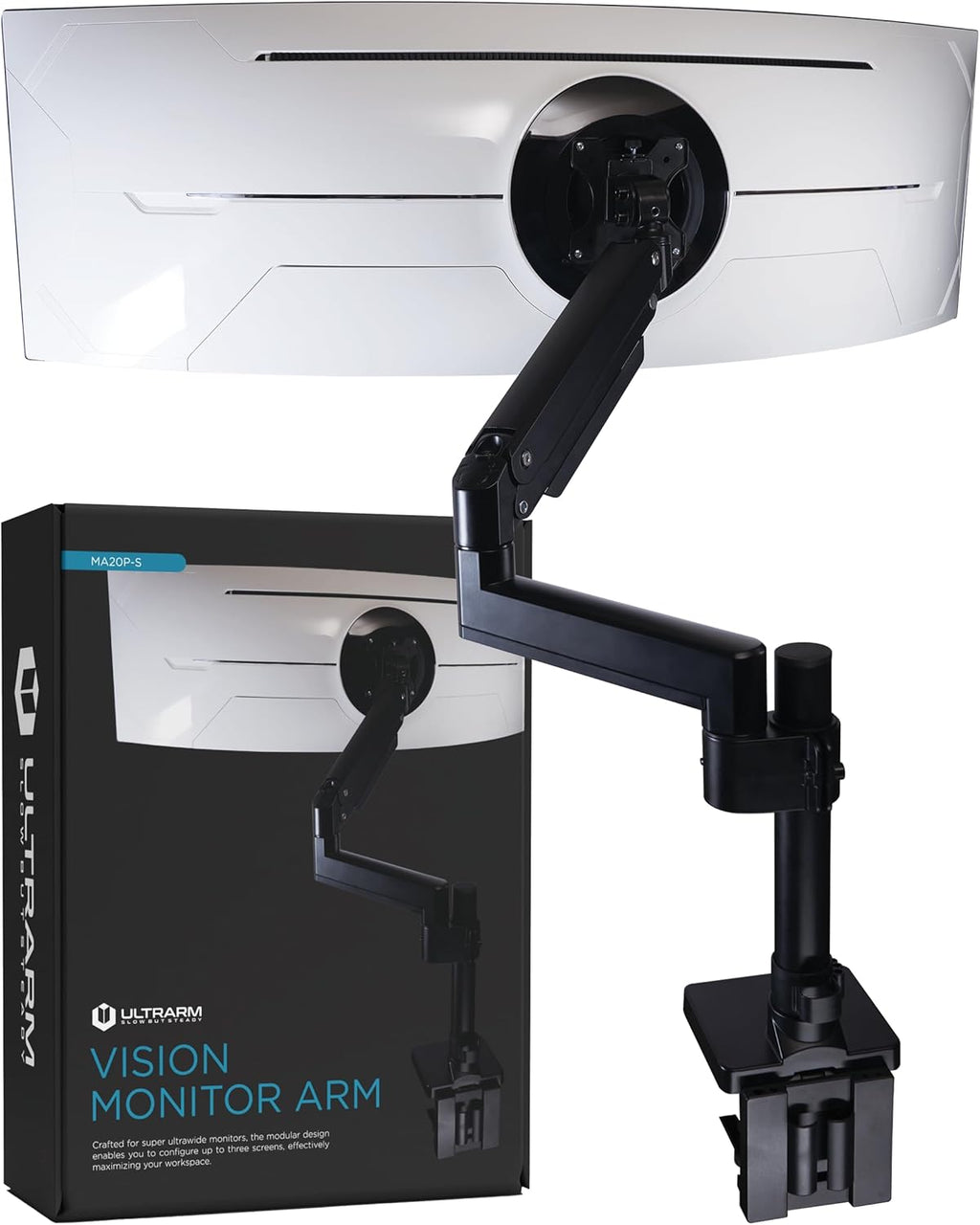 ULTRARM Heavy Duty Monitor Arm for Ultrawide Monitors up to 57" and 44 lbs
