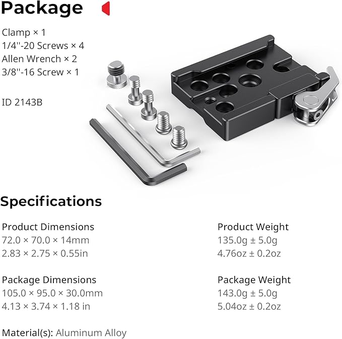 SmallRig Quick Release Mount Plate