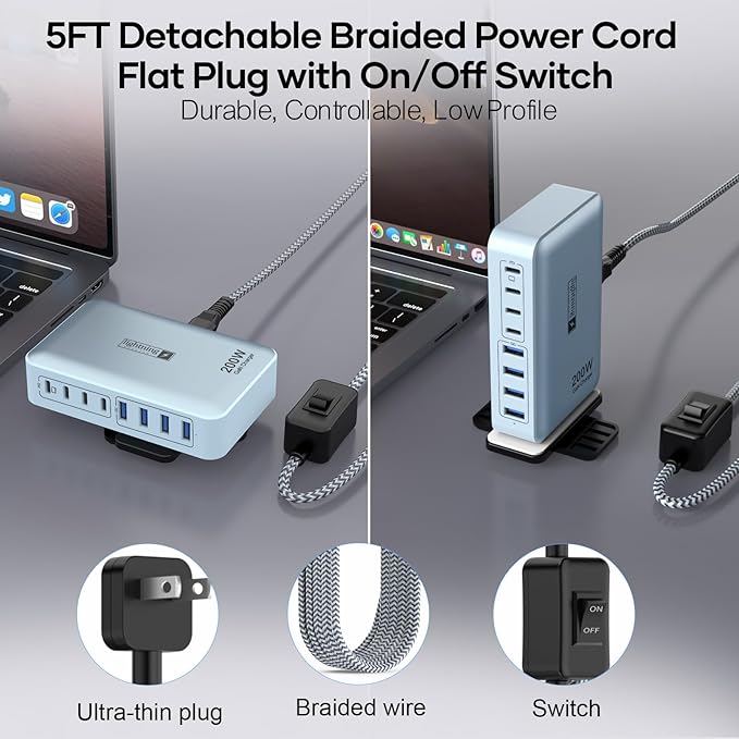8-Port Multi Charging Stations 200W